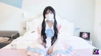 Umate_可爱双马尾福利姬【桃喵喵】最新作品，女仆上门做家务被迫激情性爱